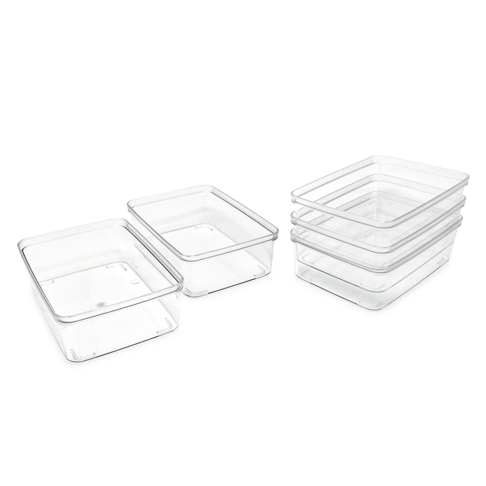 Isaac Jacobs 3-Pack Clear Storage Bins with Cutout Handles, Plastic Or –  Isaac Jacobs International