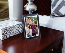 Isaac Jacobs Wood Acrylic Picture Frame, Magnetic Photo Frame with Easel, Made for Tabletop Display