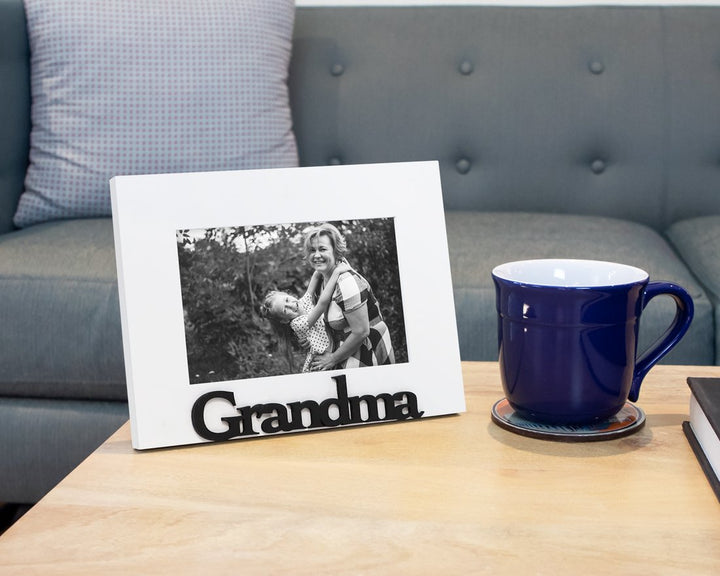 Isaac Jacobs Wood Sentiments Grandma Picture Frame, 4x6 inch, Photo Gift for Grandmother, Nana, Family, Display on Tabletop, Desk