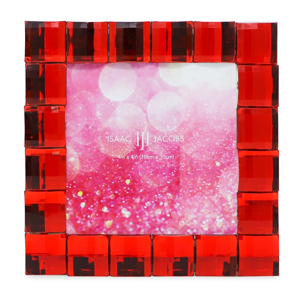 Isaac Jacobs Decorative Sparkling Jewel Picture Frame, Photo Display &amp; Home Décor