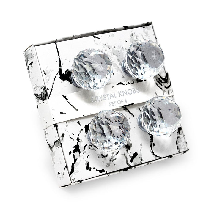 Isaac Jacobs Round Ball Shape (53 MM) Crystal Knobs Set, Cabinet Knobs with Screws, Drawer Pulls, Glass for Dresser, Bathroom, Bedroom, Kitchen, Living Room &amp; More