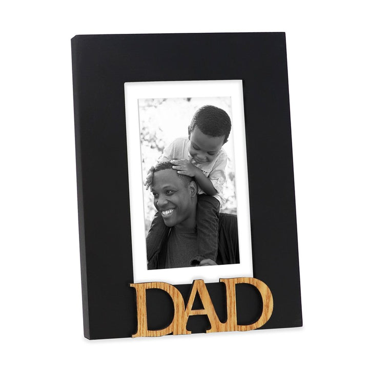 Isaac Jacobs Wood Sentiments Dad Picture Frame, Photo Gift for Father, Family, Display on Tabletop, Desk
