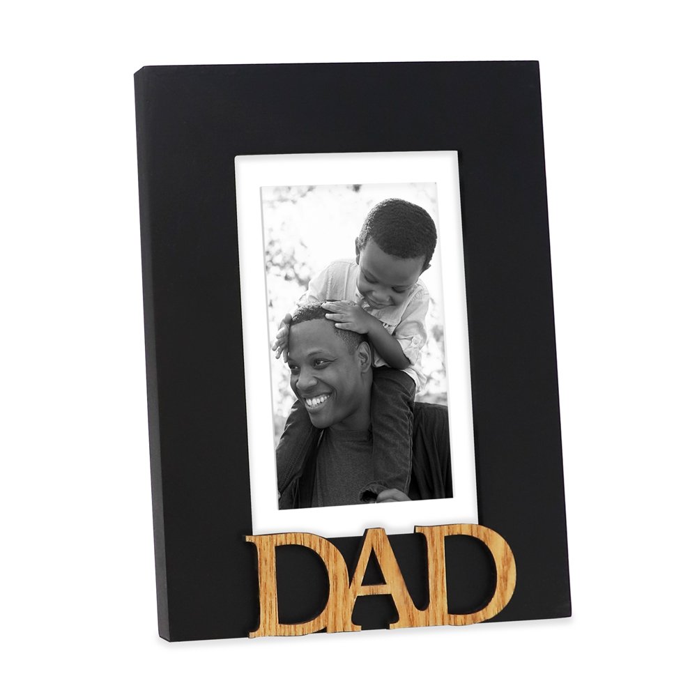 Isaac Jacobs Wood Sentiments Dad Picture Frame, Photo Gift for Father, Family, Display on Tabletop, Desk