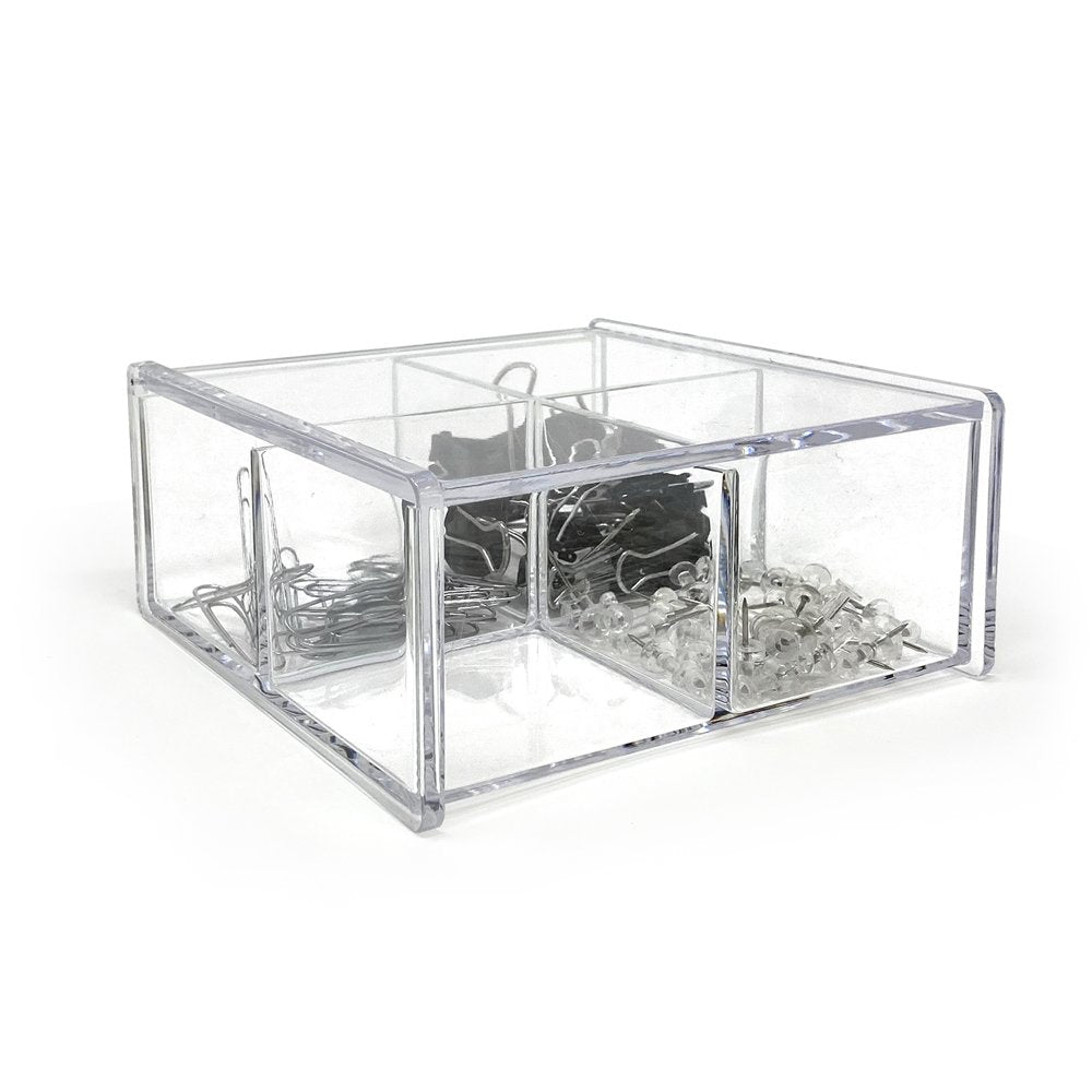 Isaac Jacobs 4-Compartment Square Clear Acrylic Organizer with Lid (5. – Isaac  Jacobs International