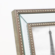 Isaac Jacobs Mirror Bead Picture Frame - Classic Mirrored Frame with Dotted Border Made for Wall Display, Tabletop, Photo Gallery and Wall Art