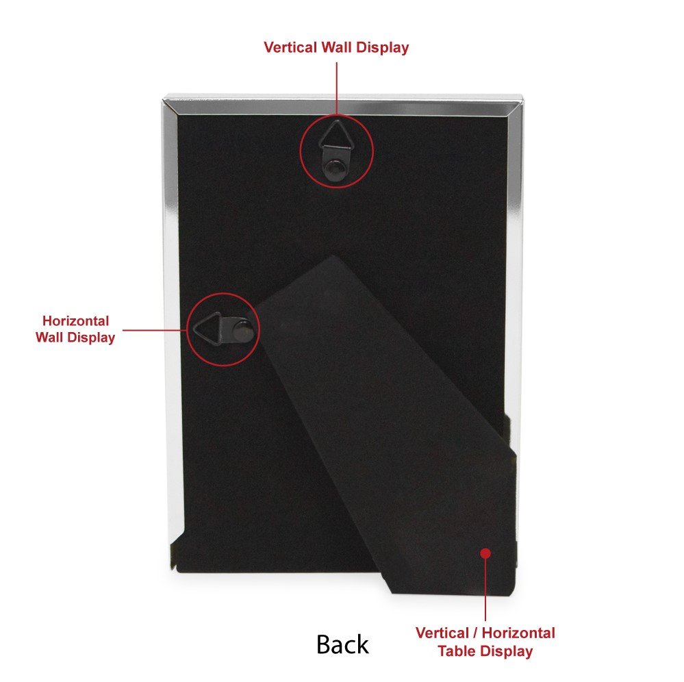 Isaac Jacobs Leather with Metal (Vertical &amp; Horizontal) Picture Frame, Suede Border w/ Black Fabric Easel, Wall-Mountable, Made For Tabletop, Photo Gallery
