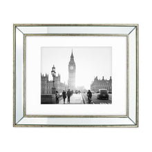 Isaac Jacobs Beveled Mirror Picture Frame - Classic Mirrored Frame with Deep Slanted Angle Made for Wall Décor Display, Photo Gallery and Wall Art