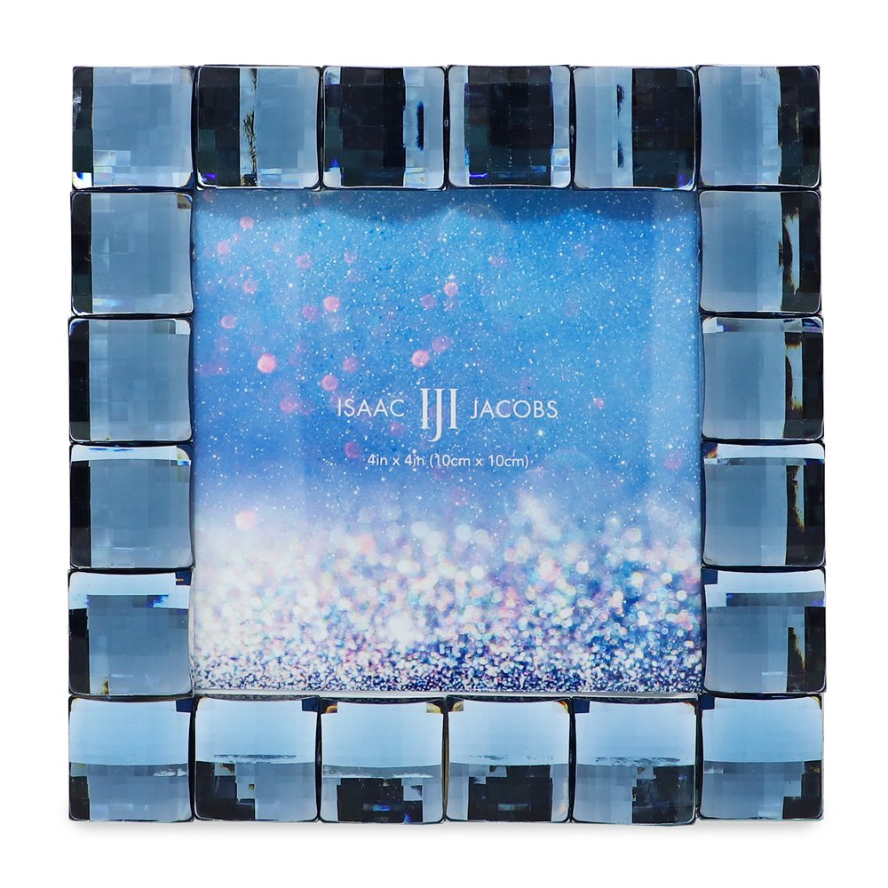 Isaac Jacobs Decorative Sparkling Jewel Picture Frame, Photo Display &amp; Home Décor