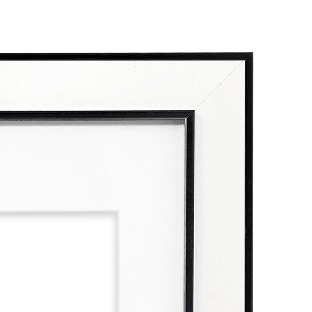Isaac Jacobs (Vertical &amp; Horizontal) Double Border Picture Frame w/ Black Fabric Easel, Wall-Mountable, Made for Tabletop &amp; Gallery, Home or Office
