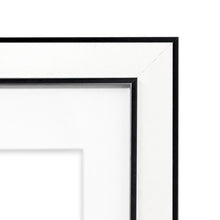 Isaac Jacobs (Vertical & Horizontal) Double Border Picture Frame w/ Black Fabric Easel, Wall-Mountable, Made for Tabletop & Gallery, Home or Office