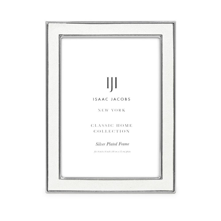 Isaac Jacobs Leather with Metal (Vertical &amp; Horizontal) Picture Frame, Suede Border w/ Black Fabric Easel, Wall-Mountable, Made For Tabletop, Photo Gallery