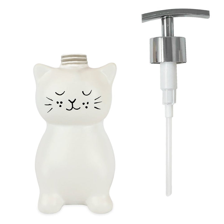Isaac Jacobs Ceramic, Liquid Soap Pump/Lotion Dispenser with Silver Metal Pump, Great for Bathroom, Kitchen Countertop, Bath Accessory