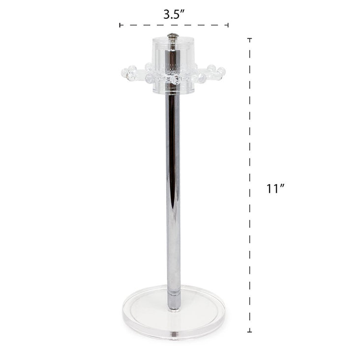 Isaac Jacobs Clear Acrylic Necklace Holder (12 Rotating Hooks) – Hanging Chain Organizer, Sleek &amp; Sturdy Stand for Jewelry – Storage Solution- Bedroom- Bathroom - Countertop - Nightstand