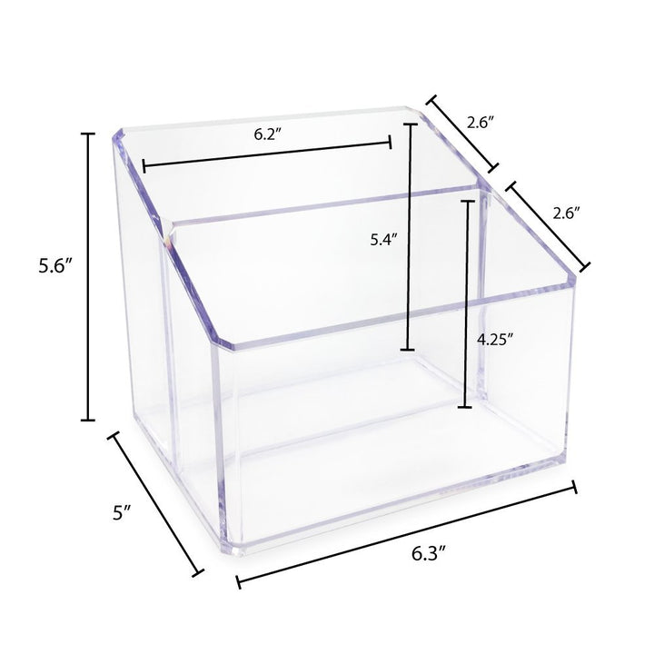 Isaac Jacobs Clear Acrylic Organizer, Remote Holder &amp; Multi-Functional Makeup, Brush, Pen &amp; Pencil Storage Solution, for The Home, Bathroom, Office, Child’s Desk