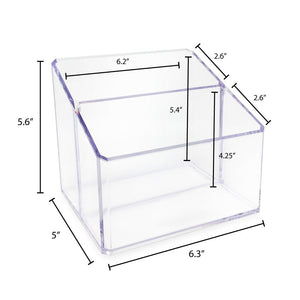 Isaac Jacobs Clear Acrylic Organizer, Remote Holder & Multi-Functional Makeup, Brush, Pen & Pencil Storage Solution, for The Home, Bathroom, Office, Child’s Desk