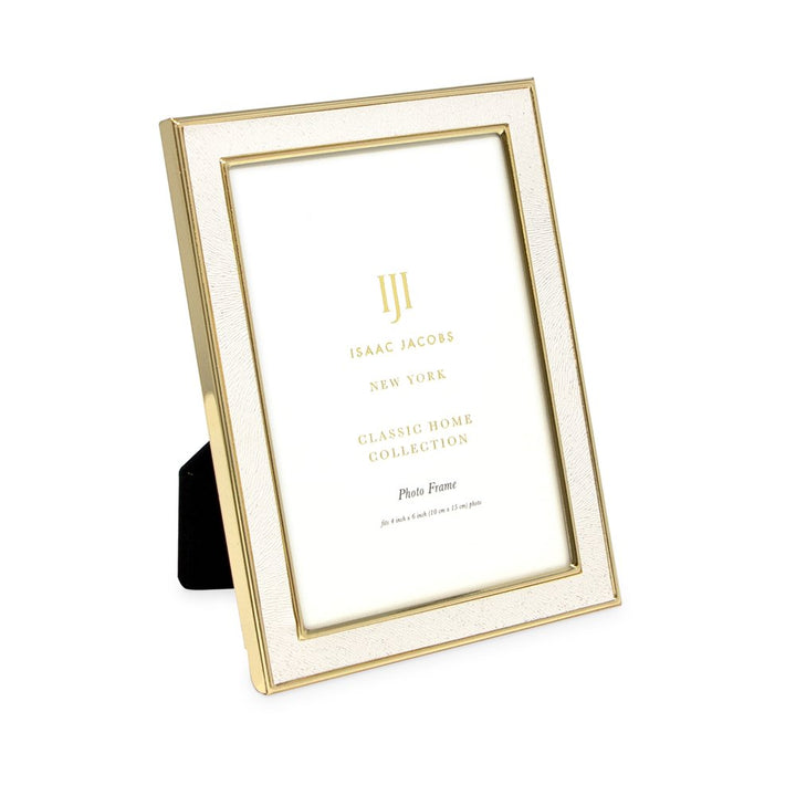 Isaac Jacobs Leather (Vertical &amp; Horizontal) &amp; Metal Picture Frame, with Black Fabric Easel, Wall-Mountable, Made for Tabletop, Wall-Hanging, Home or Office