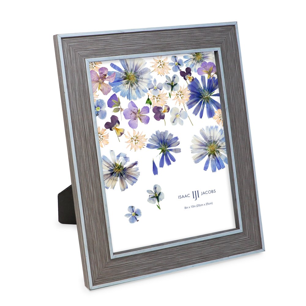 Isaac Jacobs (Vertical &amp; Horizontal) Double Border Picture Frame w/ Black Fabric Easel, Wall-Mountable, Made for Tabletop &amp; Gallery, Home or Office