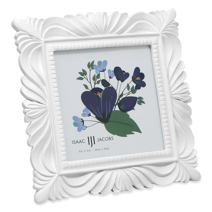 Isaac Jacobs Wave Textured Hand-Crafted Resin Picture Frame with Easel &amp; Hook for Tabletop &amp; Wall Display, Decorative Swirl Design Home Décor, Photo Gallery, Art, More