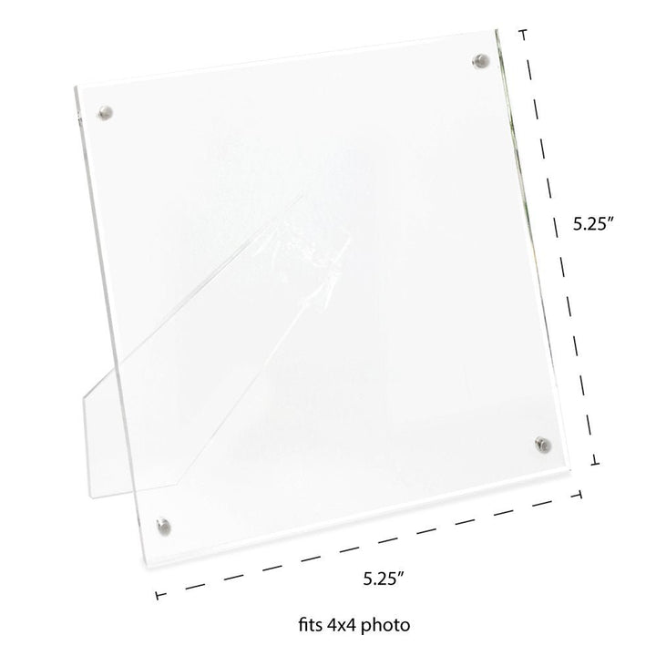 Isaac Jacobs Clear Plain Acrylic Picture Frame, Magnetic Photo Frame, Made for Tabletop Display with Two-Way Easel