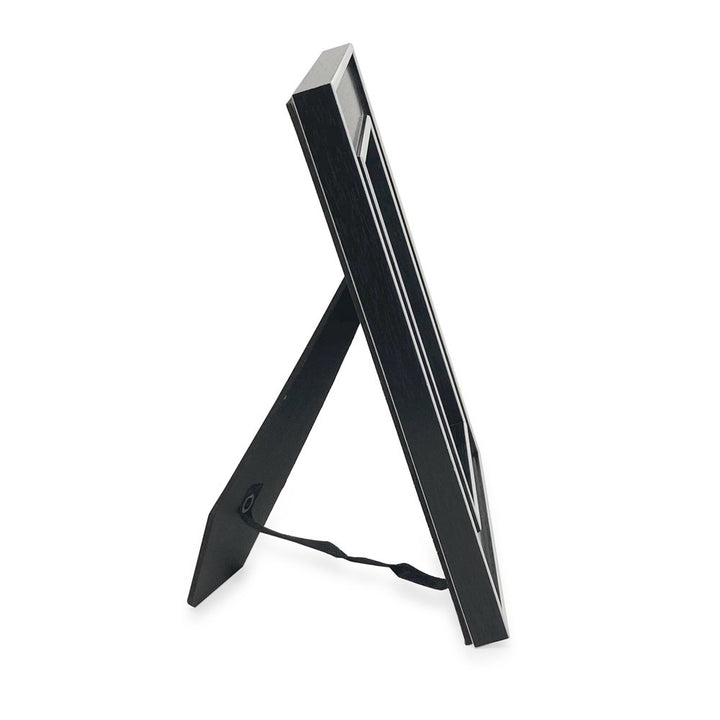 Isaac Jacobs (Vertical &amp; Horizontal) Double Border Picture Frame w/ Black Fabric Easel, Wall-Mountable, Made for Tabletop &amp; Gallery, Home or Office