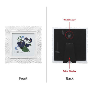 Isaac Jacobs Wave Textured Hand-Crafted Resin Picture Frame with Easel & Hook for Tabletop & Wall Display, Decorative Swirl Design Home Décor, Photo Gallery, Art, More