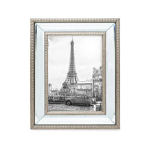 Isaac Jacobs Mirror Bead Picture Frame - Classic Mirrored Frame with Dotted Border Made for Wall Display, Tabletop, Photo Gallery and Wall Art