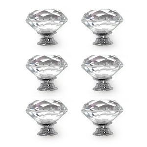 Isaac Jacobs Classic Round Shape (35 MM) Crystal Knobs Set, Cabinet Knobs with Screws, Drawer Pulls, Glass, for Dresser, Bathroom, Bedroom, Kitchen, Living Room & More