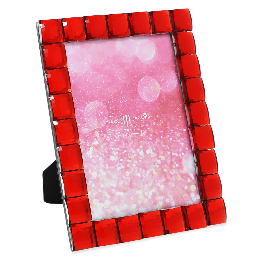 Isaac Jacobs Decorative Sparkling Jewel Picture Frame, Photo Display &amp; Home Décor