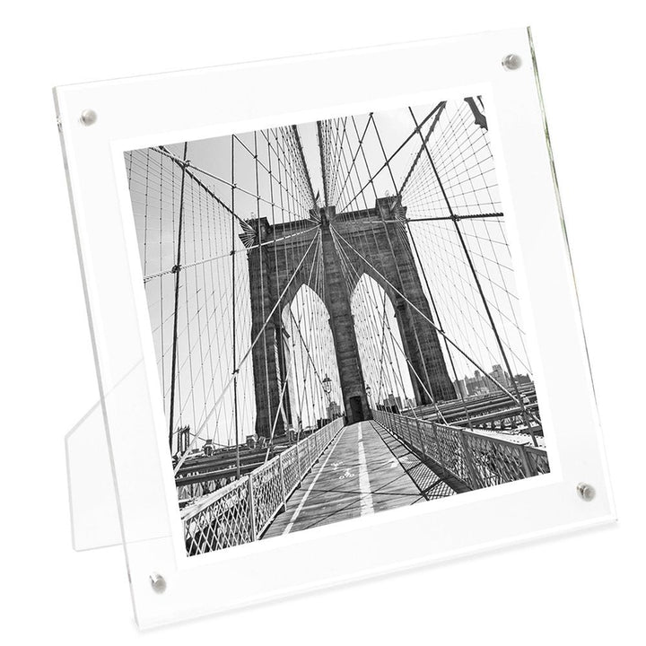 Isaac Jacobs Clear Plain Acrylic Picture Frame, Magnetic Photo Frame, Made for Tabletop Display with Two-Way Easel