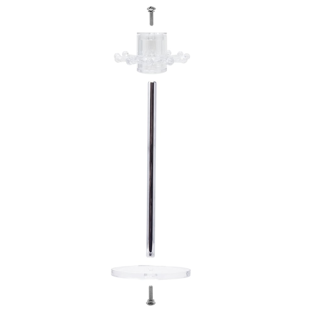 Isaac Jacobs Clear Acrylic Necklace Holder (12 Rotating Hooks) – Hanging Chain Organizer, Sleek &amp; Sturdy Stand for Jewelry – Storage Solution- Bedroom- Bathroom - Countertop - Nightstand
