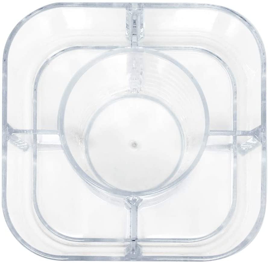 Isaac Jacobs 5-Compartment Clear Acrylic Organizer- Makeup Brush Holder- Storage Solution- Office, Bathroom, Kitchen Supplies and More