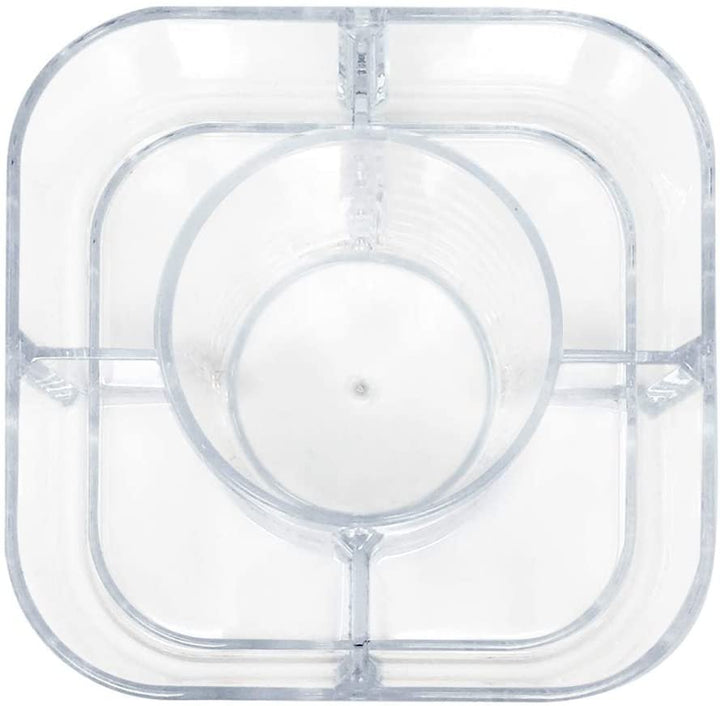 Isaac Jacobs 5-Compartment Clear Acrylic Organizer- Makeup Brush Holder- Storage Solution- Office, Bathroom, Kitchen Supplies and More