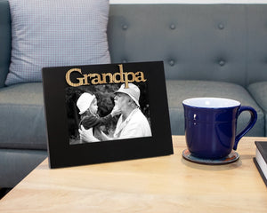 Isaac Jacobs Wood Sentiments Grandpa Picture Frame, Photo Gift for Grandfather, Papa, Family, Display on Tabletop, Desk