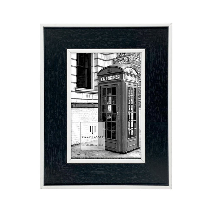 Isaac Jacobs (Vertical &amp; Horizontal) Double Border Picture Frame w/ Black Fabric Easel, Wall-Mountable, Made for Tabletop &amp; Gallery, Home or Office