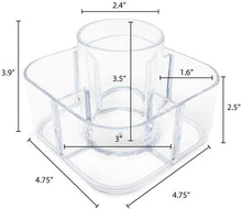 Isaac Jacobs 5-Compartment Clear Acrylic Organizer- Makeup Brush Holder- Storage Solution- Office, Bathroom, Kitchen Supplies and More