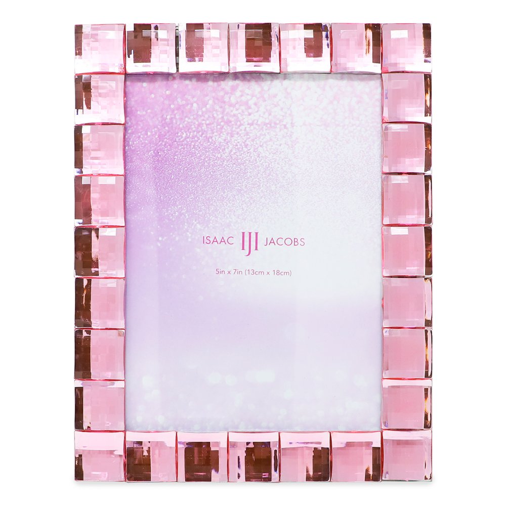Isaac Jacobs Decorative Sparkling Jewel Picture Frame, Photo Display &amp; Home Décor