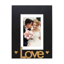 Isaac Jacobs Wood Sentiments “Love” Picture Frame, Photo Gift for Loved Ones, Family, Display on Tabletop, Desk