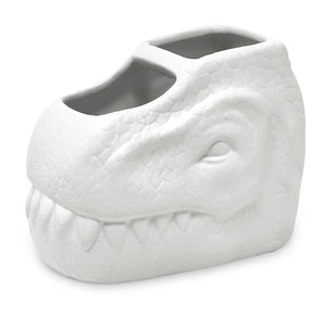 Isaac Jacobs Ceramic Dinosaur Cup Holder, Multi-Purpose Organizer, Bathroom, Kitchen, Bedroom, Office Décor