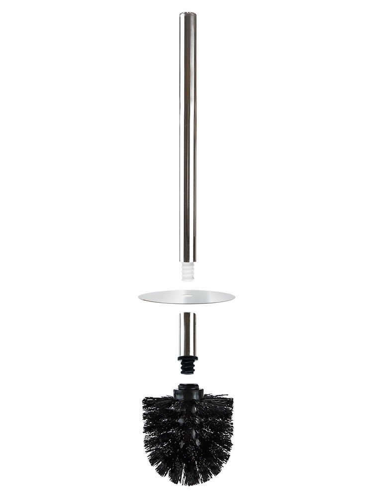 Isaac Jacobs Ceramic Toilet Bowl Brush Holder with Metal Handle - Bathroom Accessory &amp; Cleaning Storage