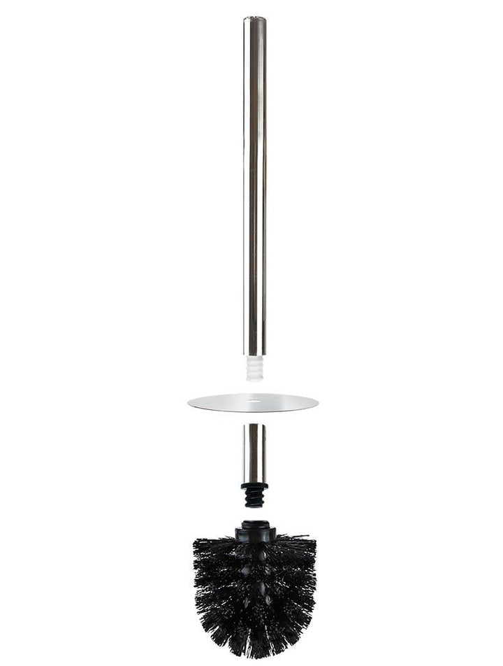Isaac Jacobs Ceramic Toilet Bowl Brush Holder with Metal Handle - Bathroom Accessory &amp; Cleaning Storage