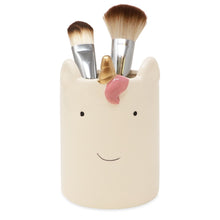 Isaac Jacobs Ceramic Makeup Brush Holder, Multi-Purpose Organizer. Bathroom, Kitchen, Bedroom, Office Décor