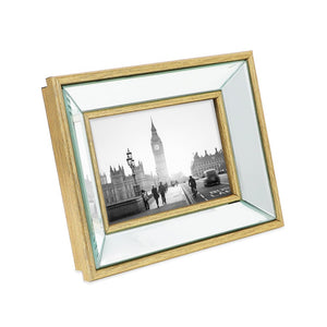 Isaac Jacobs Beveled Mirror Picture Frame - Classic Mirrored Frame with Deep Slanted Angle Made for Wall Décor Display, Photo Gallery and Wall Art