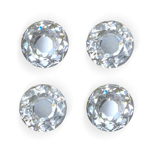 Isaac Jacobs Classic Round Shape (35 MM) Crystal Knobs Set, Cabinet Knobs with Screws, Drawer Pulls, Glass, for Dresser, Bathroom, Bedroom, Kitchen, Living Room & More