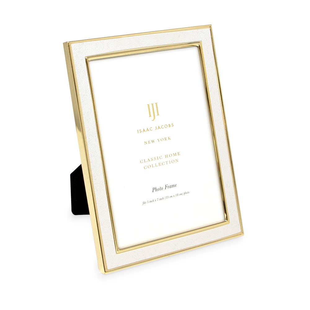 Isaac Jacobs Leather (Vertical &amp; Horizontal) &amp; Metal Picture Frame, with Black Fabric Easel, Wall-Mountable, Made for Tabletop, Wall-Hanging, Home or Office