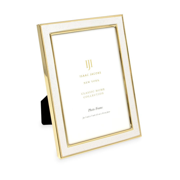 Isaac Jacobs Leather (Vertical &amp; Horizontal) &amp; Metal Picture Frame, with Black Fabric Easel, Wall-Mountable, Made for Tabletop, Wall-Hanging, Home or Office