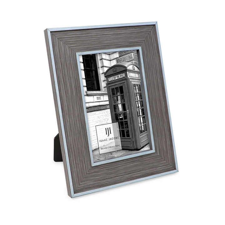 Isaac Jacobs (Vertical &amp; Horizontal) Double Border Picture Frame w/ Black Fabric Easel, Wall-Mountable, Made for Tabletop &amp; Gallery, Home or Office