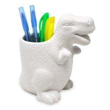 Isaac Jacobs Ceramic Dinosaur Cup Holder, Multi-Purpose Organizer, Bathroom, Kitchen, Bedroom, Office Décor