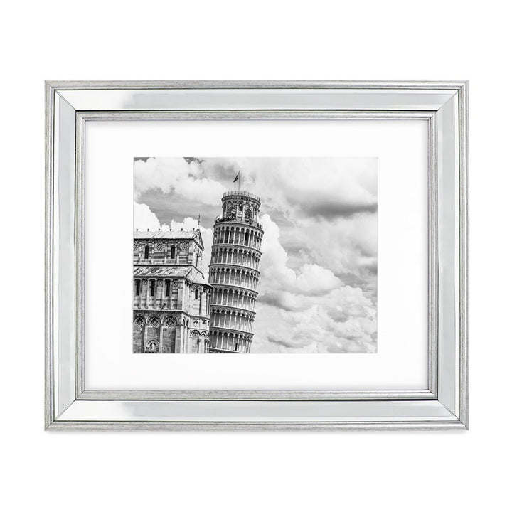 Isaac Jacobs Beveled Mirror Picture Frame - Classic Mirrored Frame with Slight Slanted Angle Made for Wall Décor Display, Photo Gallery and Wall Art
