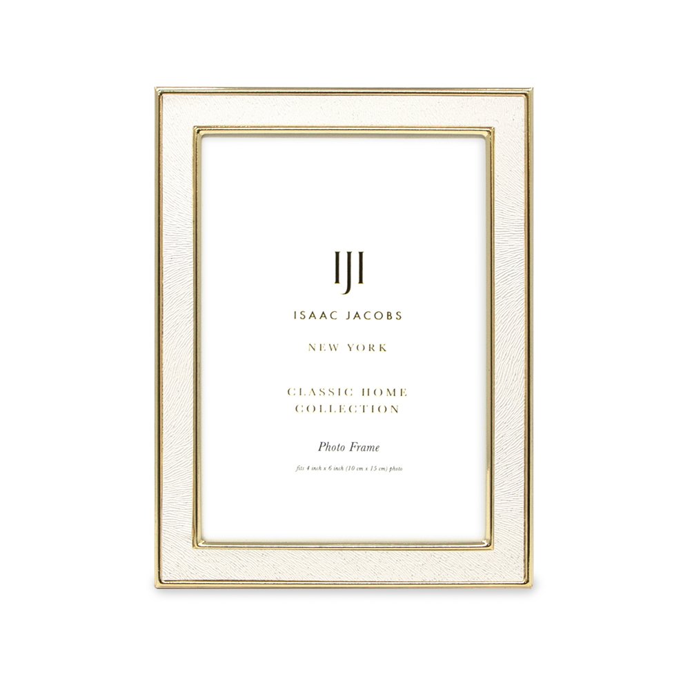 Isaac Jacobs Leather (Vertical &amp; Horizontal) &amp; Metal Picture Frame, with Black Fabric Easel, Wall-Mountable, Made for Tabletop, Wall-Hanging, Home or Office