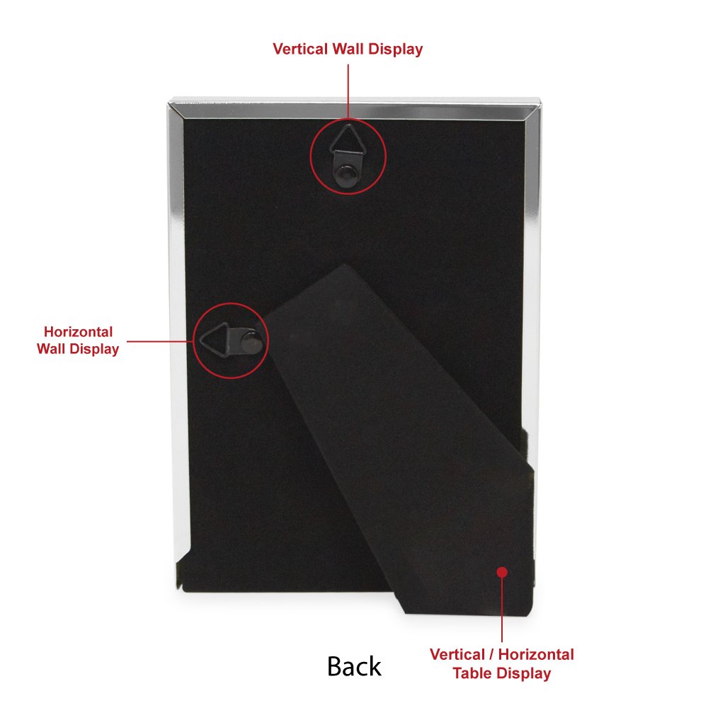 Isaac Jacobs Leather (Vertical &amp; Horizontal) &amp; Metal Picture Frame, with Black Fabric Easel, Wall-Mountable, Made for Tabletop, Wall-Hanging, Home or Office